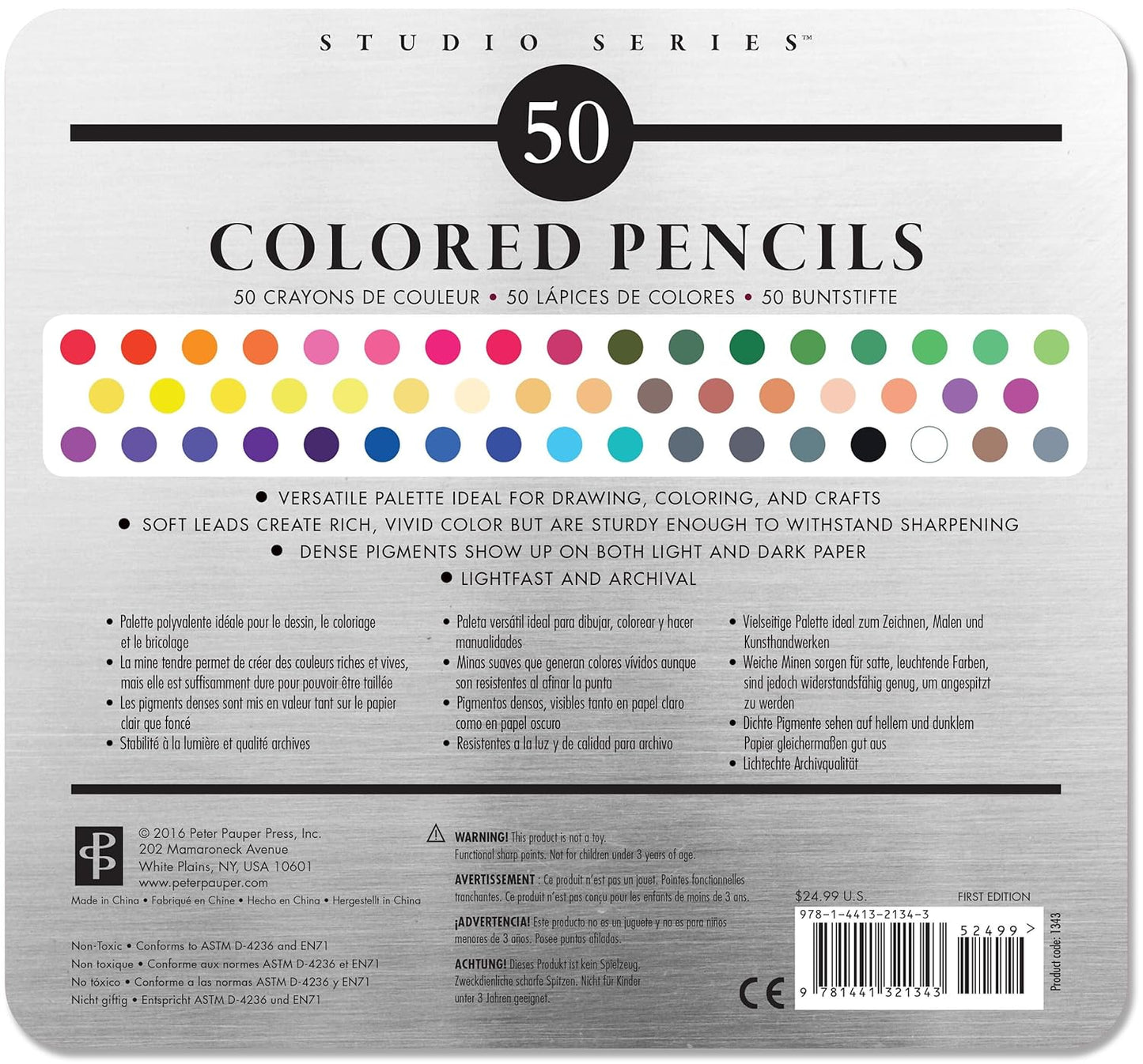 Studio Series Deluxe 50 Colored Pencil Set by Peter Pauper Press, Inc