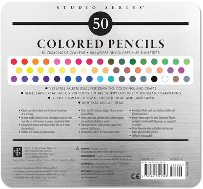 Studio Series Deluxe 50 Colored Pencil Set by Peter Pauper Press, Inc
