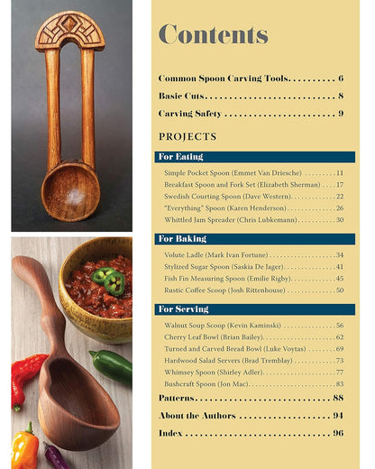 12 Spoons, 2 Bowls, and a Knife: 15 Step-By-Step Handcarved Projects for the Kitchen
