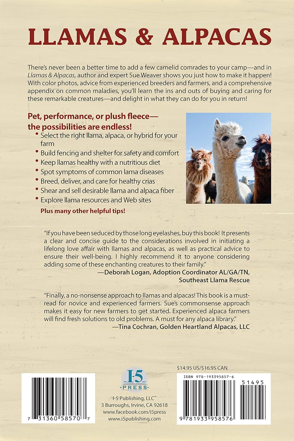 Llamas and Alpacas: Small-Scale Herding for Pleasure and Profit by Sue Weaver