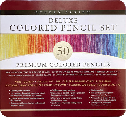 Studio Series Deluxe 50 Colored Pencil Set by Peter Pauper Press, Inc