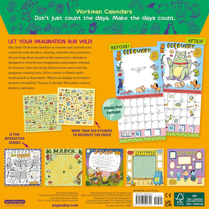 Kid's Awesome Activity Wall Calendar 2026: Includes 300+ Super Fun Stickers! by Mike Lowery & Workman Calendars