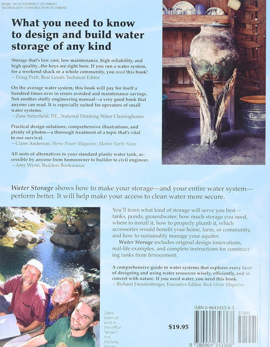 Water Storage: Tanks, Cisterns, Aquifers, and Ponds