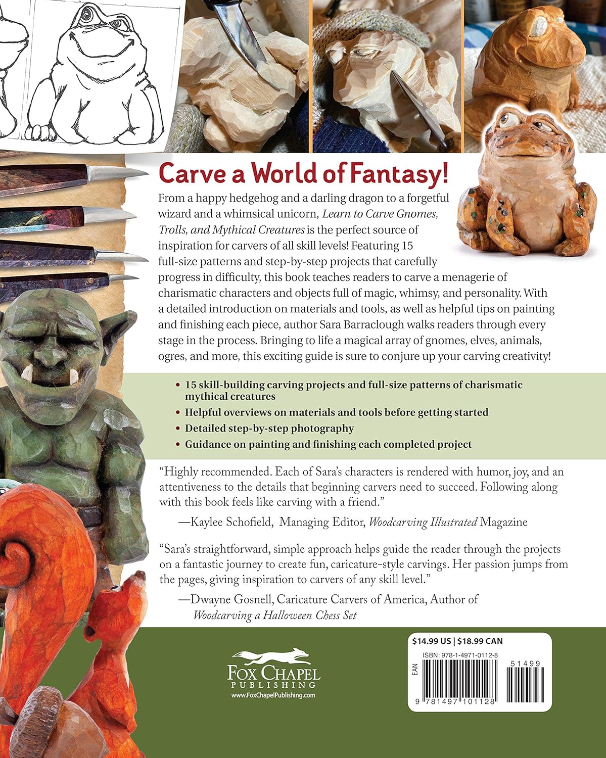 Learn to Carve Gnomes, Trolls, and Mythical Creatures: 15 Simple Step-By-Step Projects: 15 Simple Step-By-Step Projects