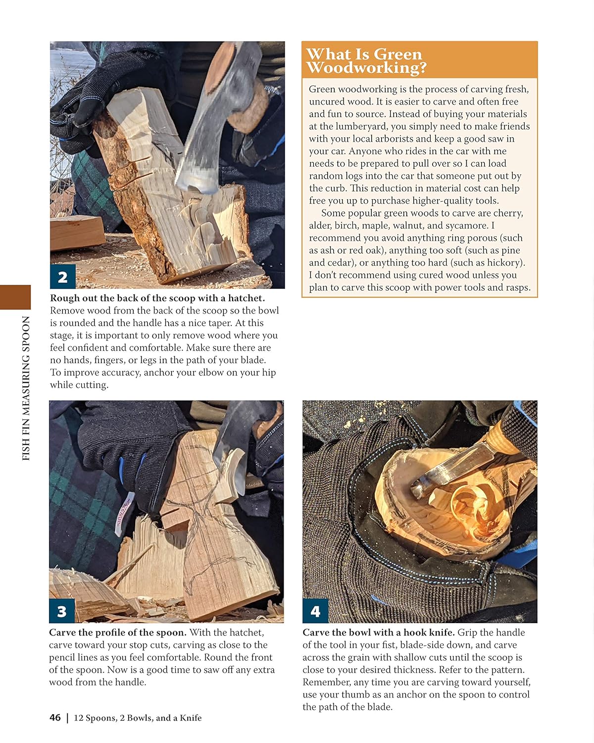 12 Spoons, 2 Bowls, and a Knife: 15 Step-By-Step Handcarved Projects for the Kitchen