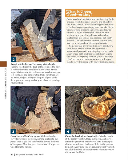 12 Spoons, 2 Bowls, and a Knife: 15 Step-By-Step Handcarved Projects for the Kitchen