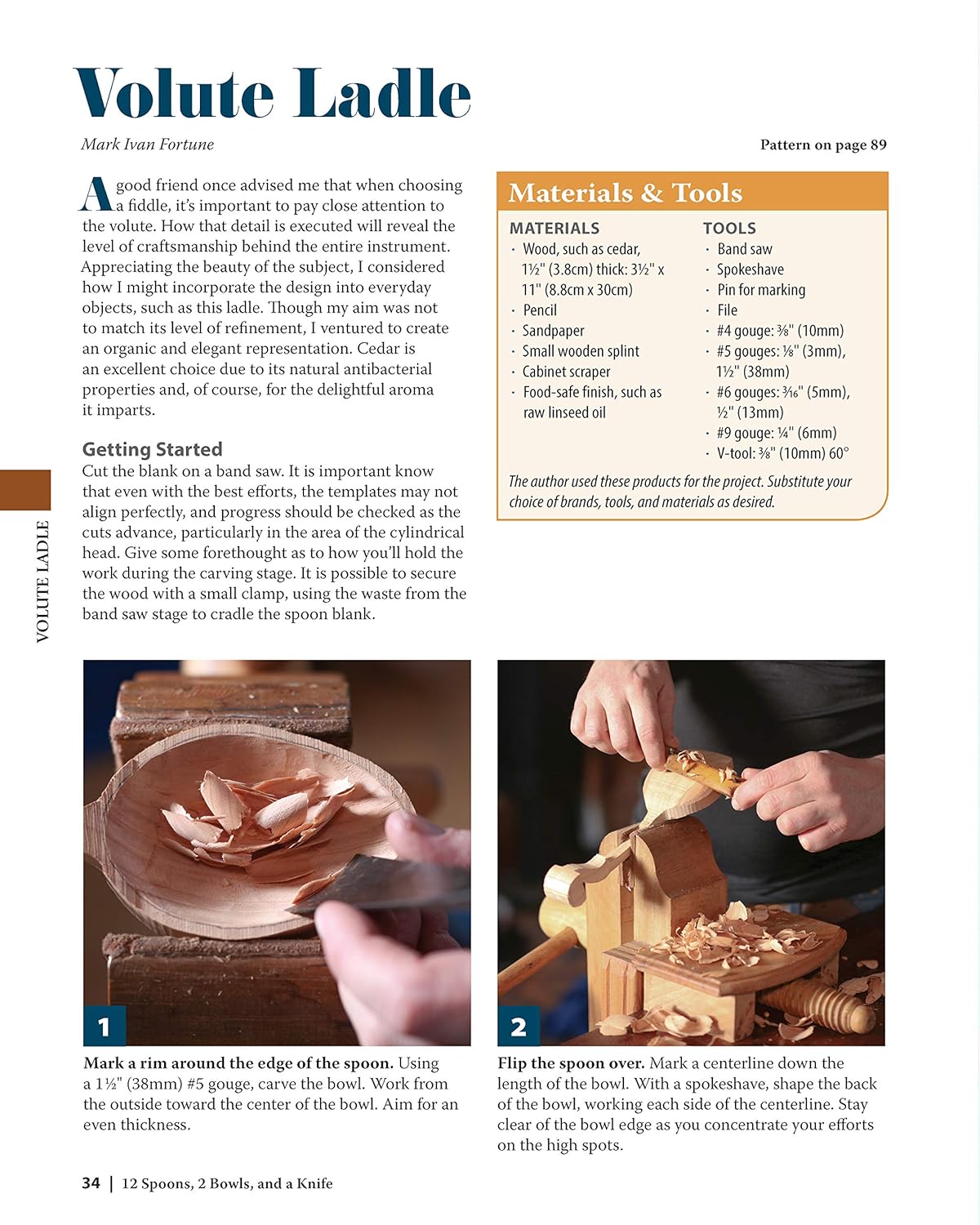 12 Spoons, 2 Bowls, and a Knife: 15 Step-By-Step Handcarved Projects for the Kitchen