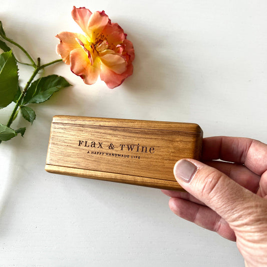 Flax & Twine Teak Notions Box by Flax & Twine