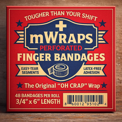 Mwraps ™ Finger Bandages on a Roll – "Oh Crap" Wrap