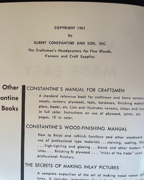 Veneering Made Easy for School and Home Workshop by Herman Hjorth (1961 edition)