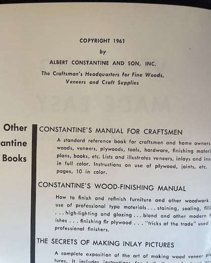 Veneering Made Easy for School and Home Workshop by Herman Hjorth (1961 edition)