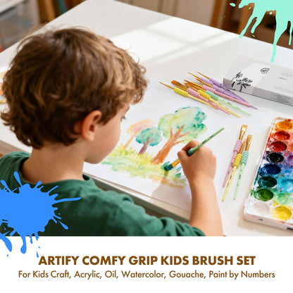 ARTIFY 12 PCS All-Purpose Paint Brushes for Kids