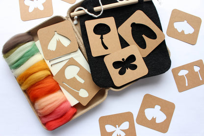 Moth and Mushroom Banner Felting Kit- 8"x8"