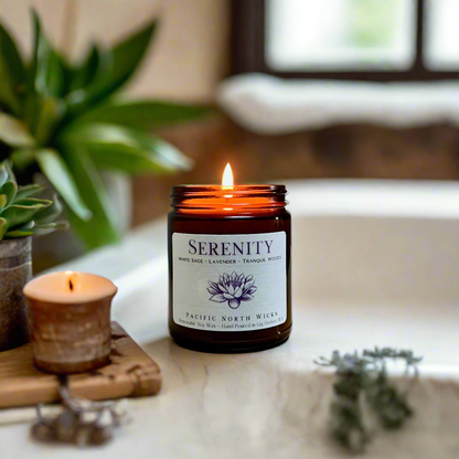 Serenity Spa Candle | White Sage & Lavender | Natural Soy