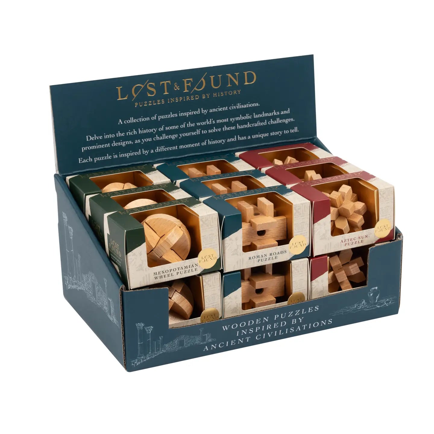 Lost & Found Ancient Civilizations Mini Wood Puzzles Assortment by Professor Puzzle USA, Inc.