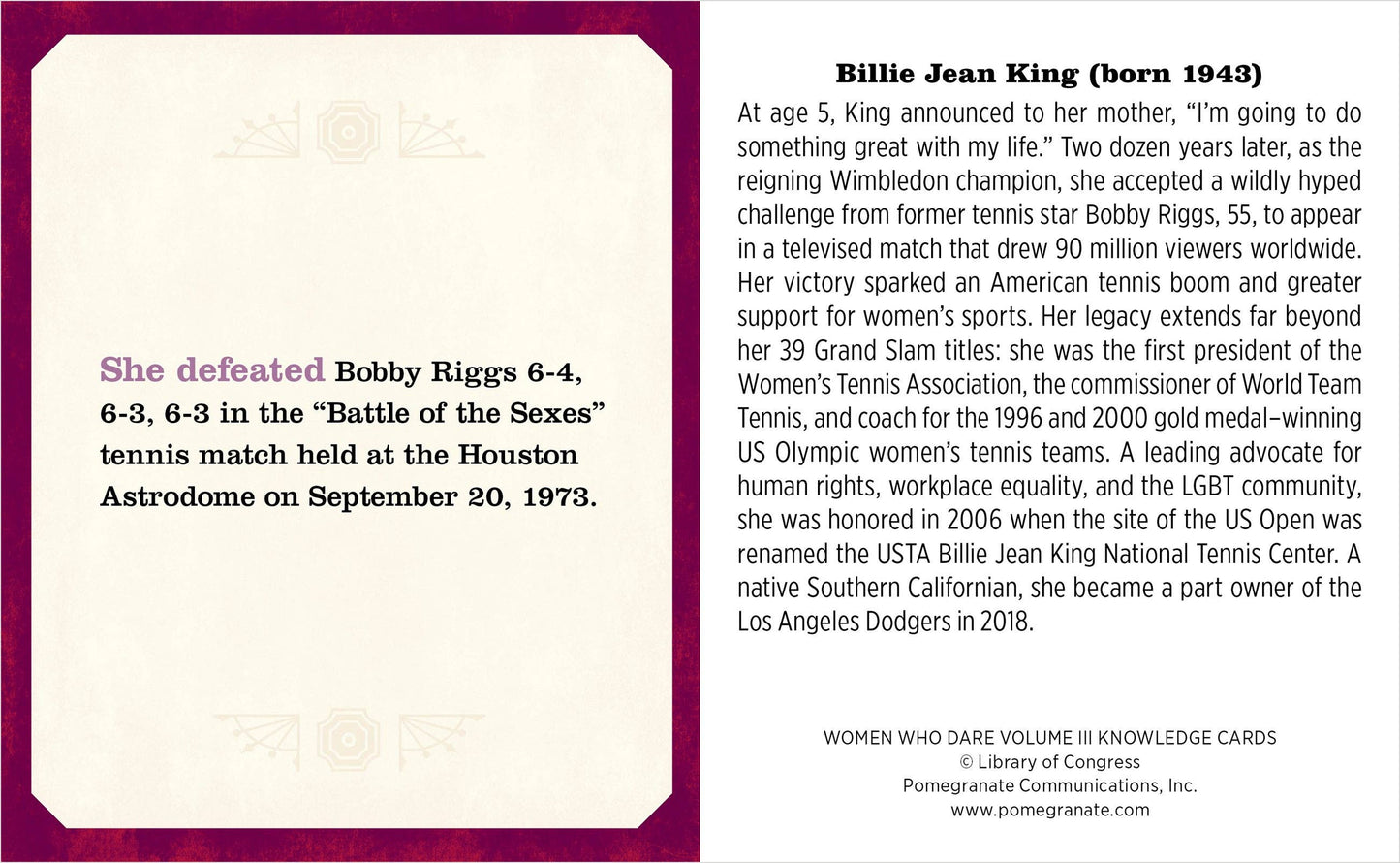 Women Who Dare Vol. III Knowledge Cards