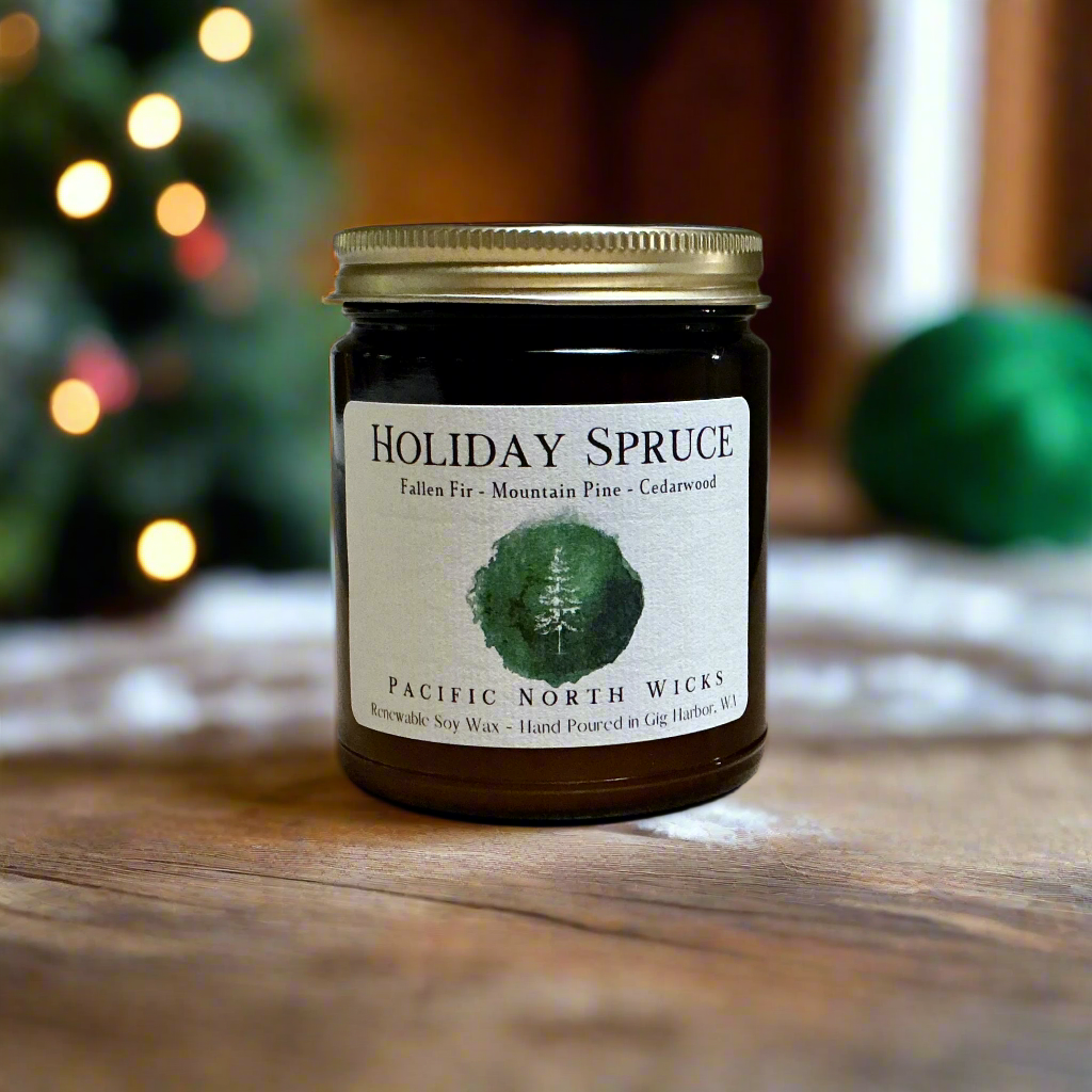 Holiday Spruce Candle | Evergreen, Pine, Fir Scent | Soy 