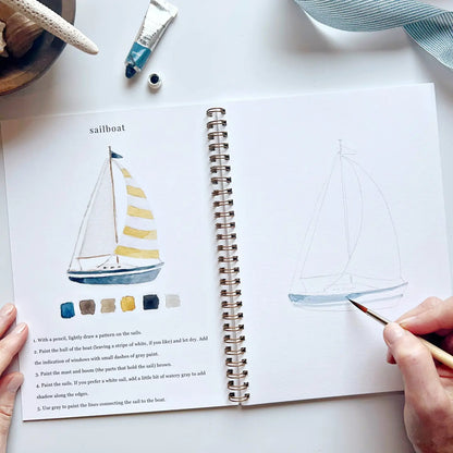 Seaside Watercolor Workbook by emily lex studio