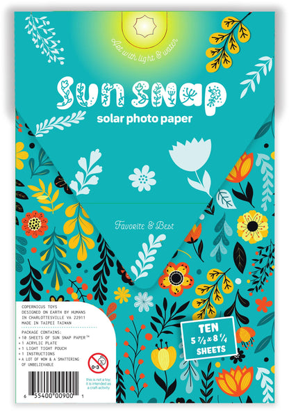 Sun Snap Solar Photo Paper: Cyanotype Sunprint Kit - 5.8x8.3”