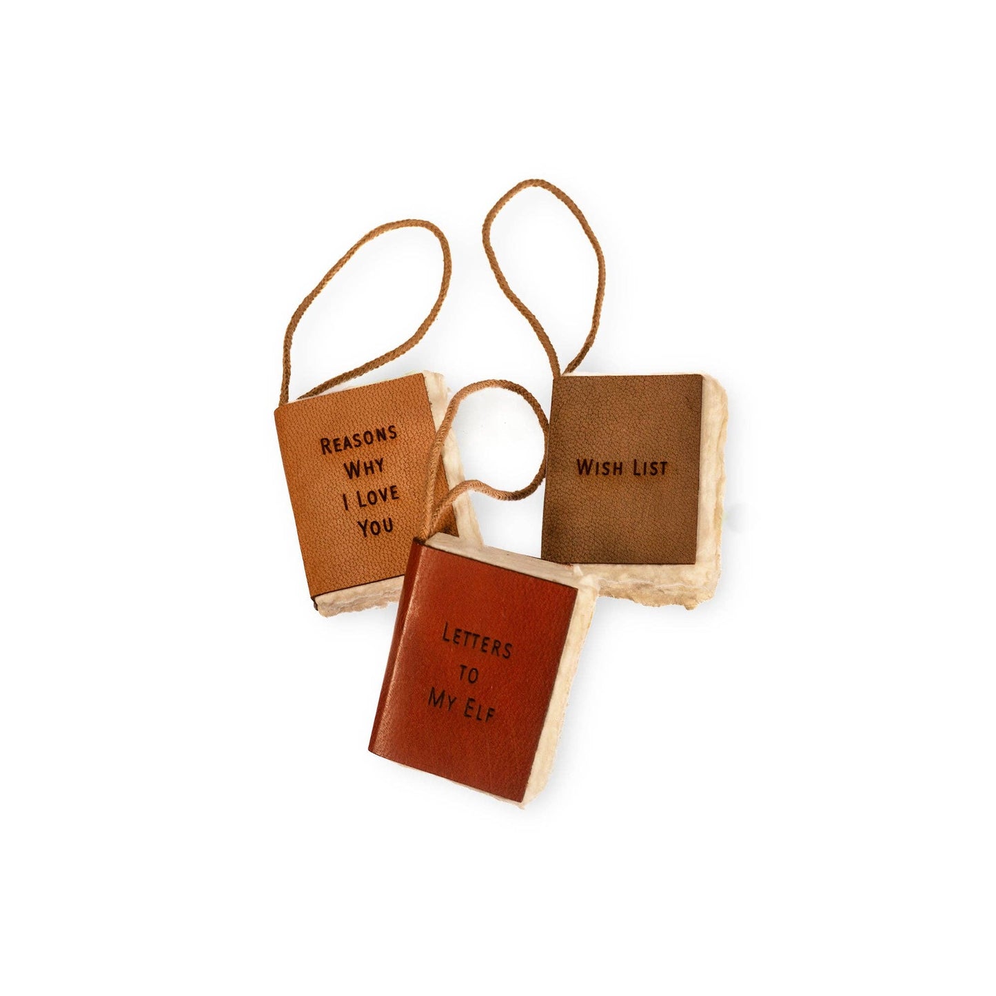 Little Book Ornaments with Cotton Hanger - Assorted Set of 6