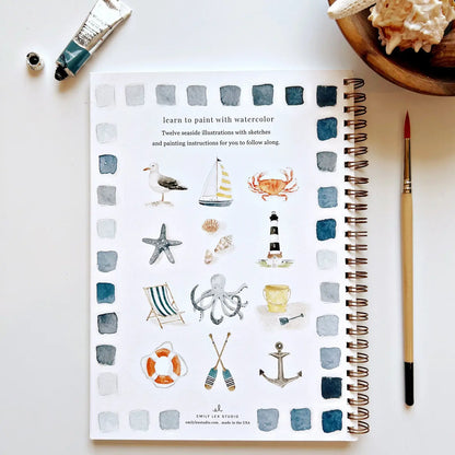 Seaside Watercolor Workbook by emily lex studio