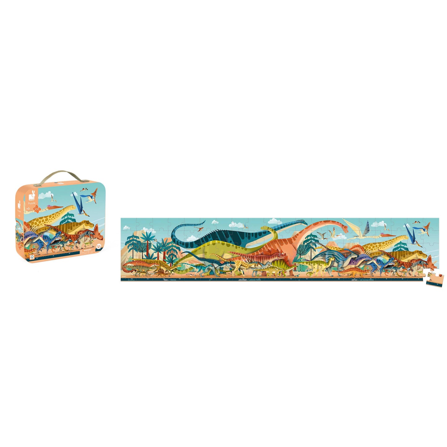 Dino | Panoramic Puzzle | 100 Pieces | Ages 6+