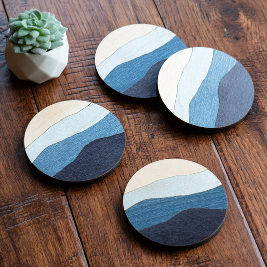 Blue Mountains Wood Coasters