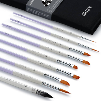 ARTIFY 9 PCS Travel Watercolor Brushes for Beginners & Pros: Lilacs