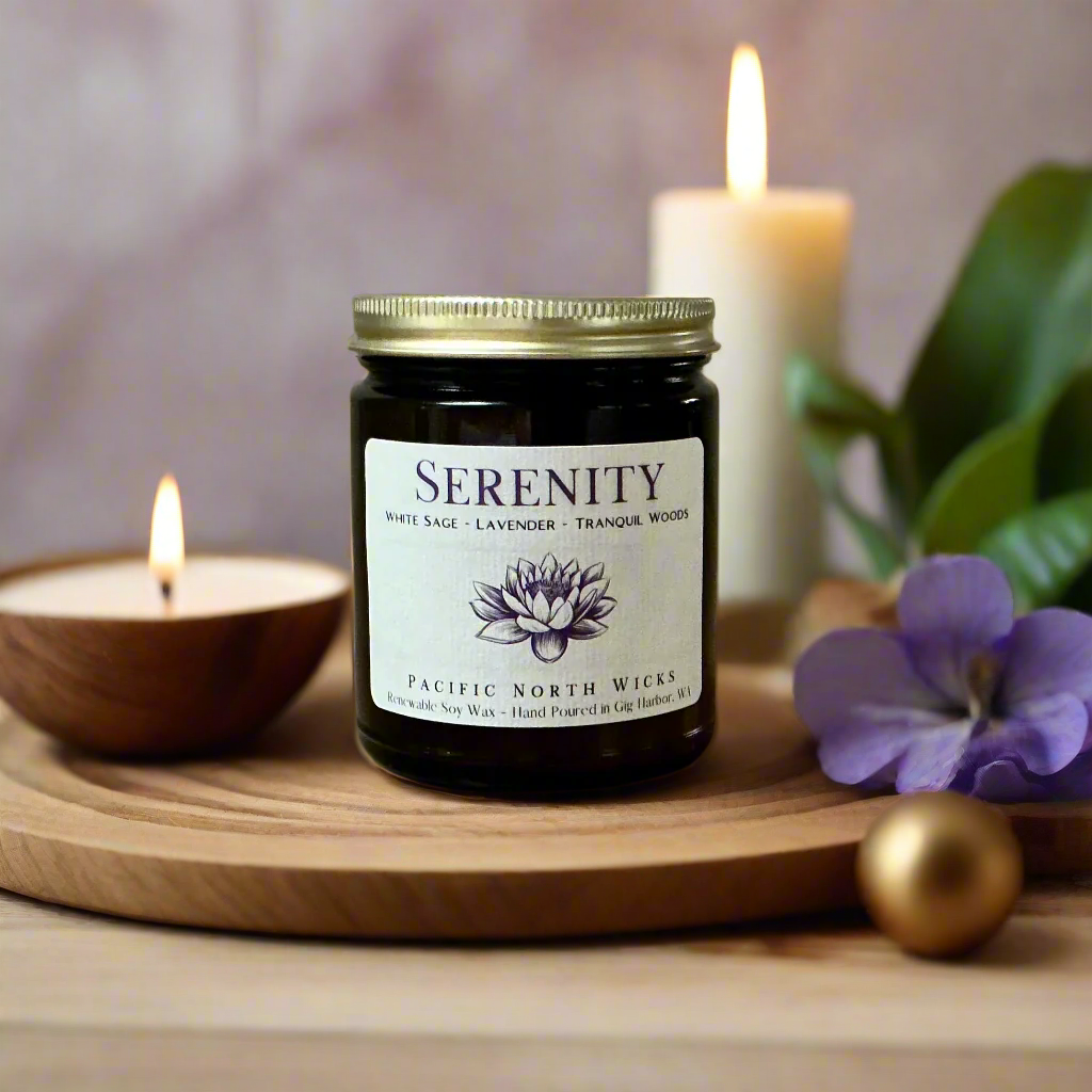 Serenity Spa Candle | White Sage & Lavender | Natural Soy