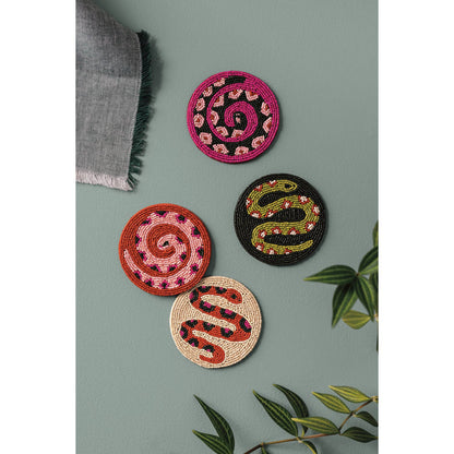 Gardenland Beaded Coasters Set of 4- snakes!