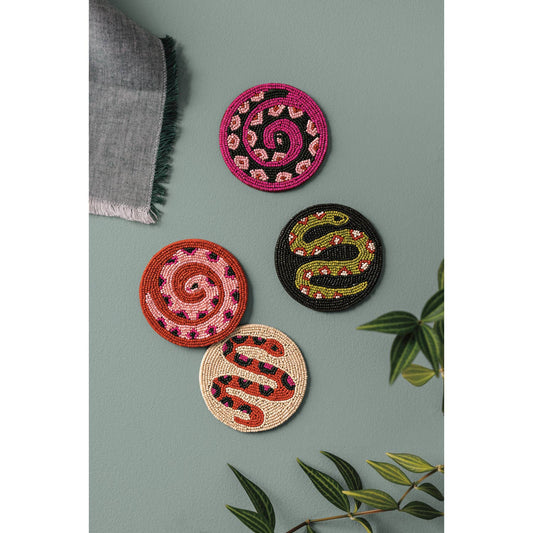 Gardenland Beaded Coasters Set of 4- snakes!