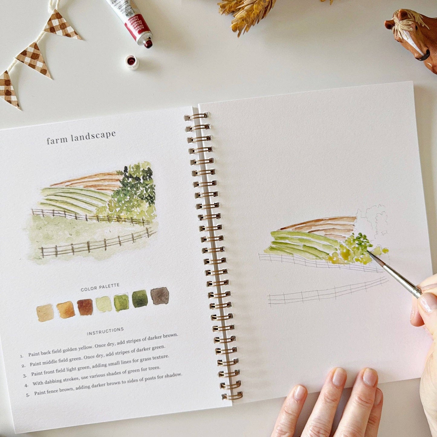 Farm Watercolor Workbook by Emily Lex