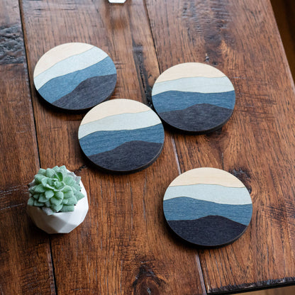 Blue Mountains Wood Coasters