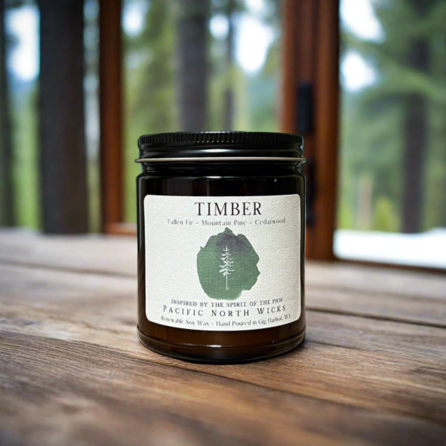 Timber Candle | Evergreen Pine Fir | Forest Inspired | Soy