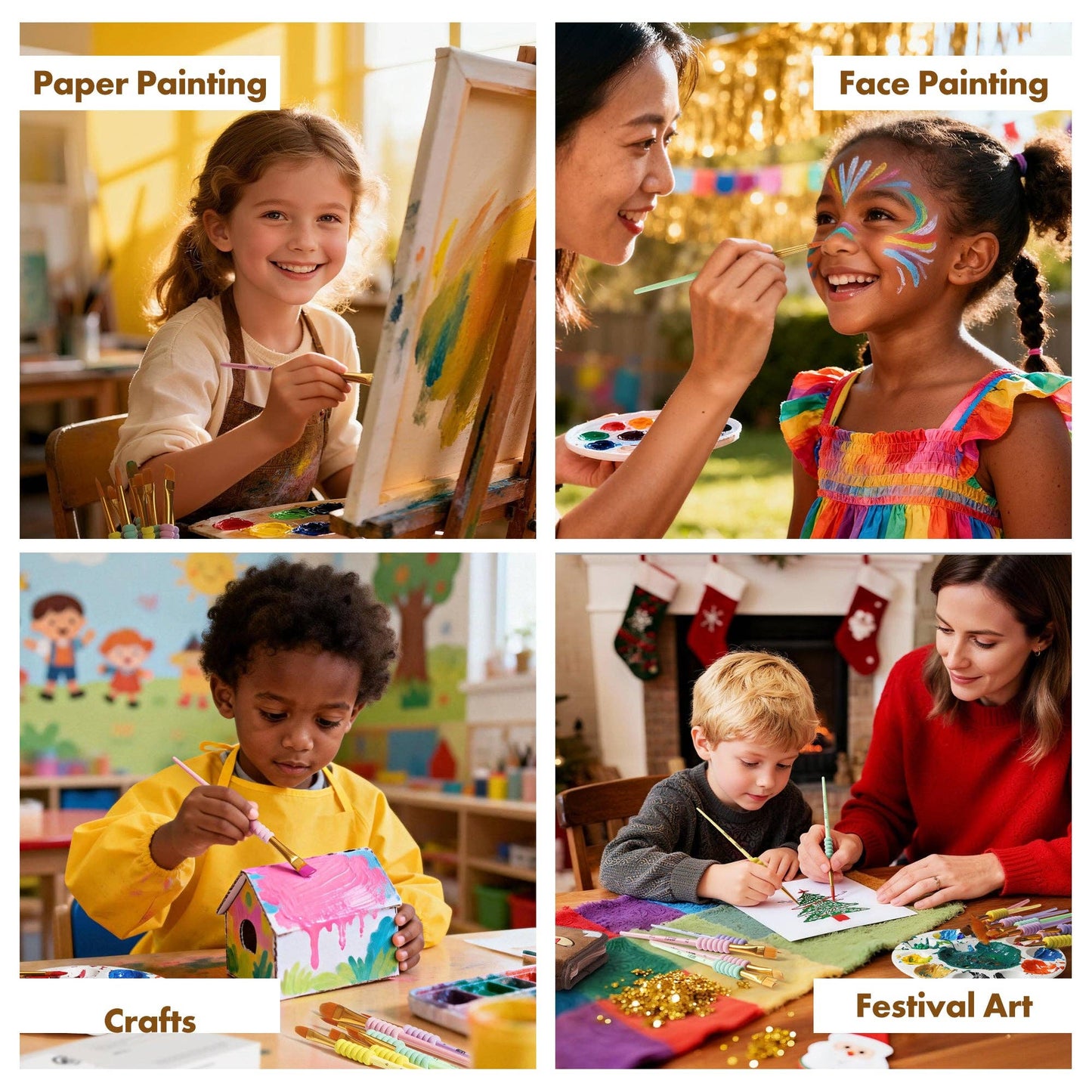 ARTIFY 12 PCS All-Purpose Paint Brushes for Kids