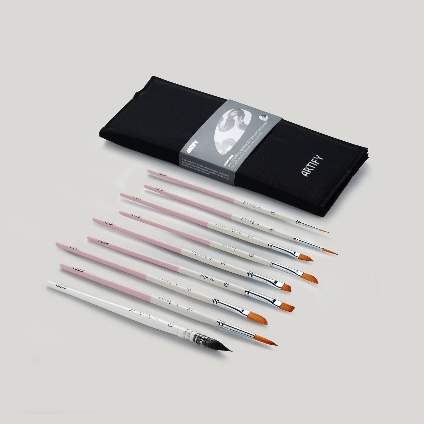ARTIFY 9 PCS Travel Watercolor Brushes for Beginners & Pros: Camellias