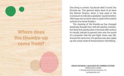 Knock on Wood: A Quiz Deck of Common Customs Knowledge Cards