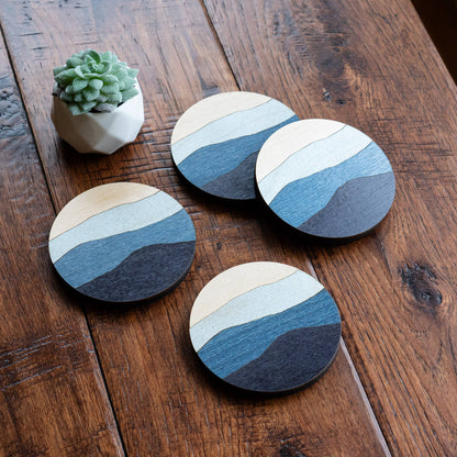 Blue Mountains Wood Coasters