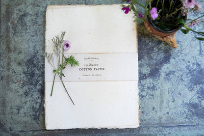 10"x 13" Large Handmade Cotton Paper Bundle - Cream