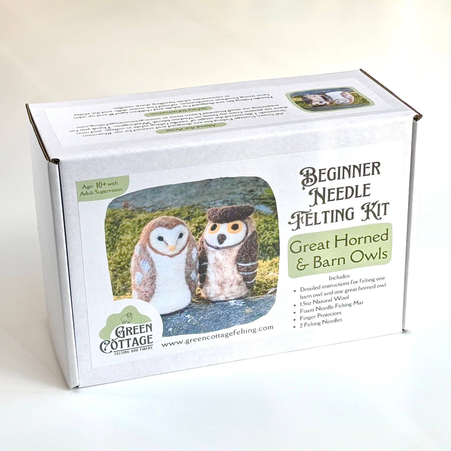 Great Horned and Barn Owls Needle Felting Kit