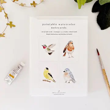 Backyard Birds Paintable Notecard Set by emily lex studio