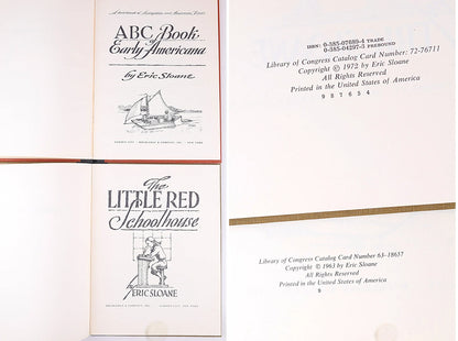 School Days Box Set: ABC Book of Early Americana and The Little Red Schoolhouse by Eric Sloane (1963 original)