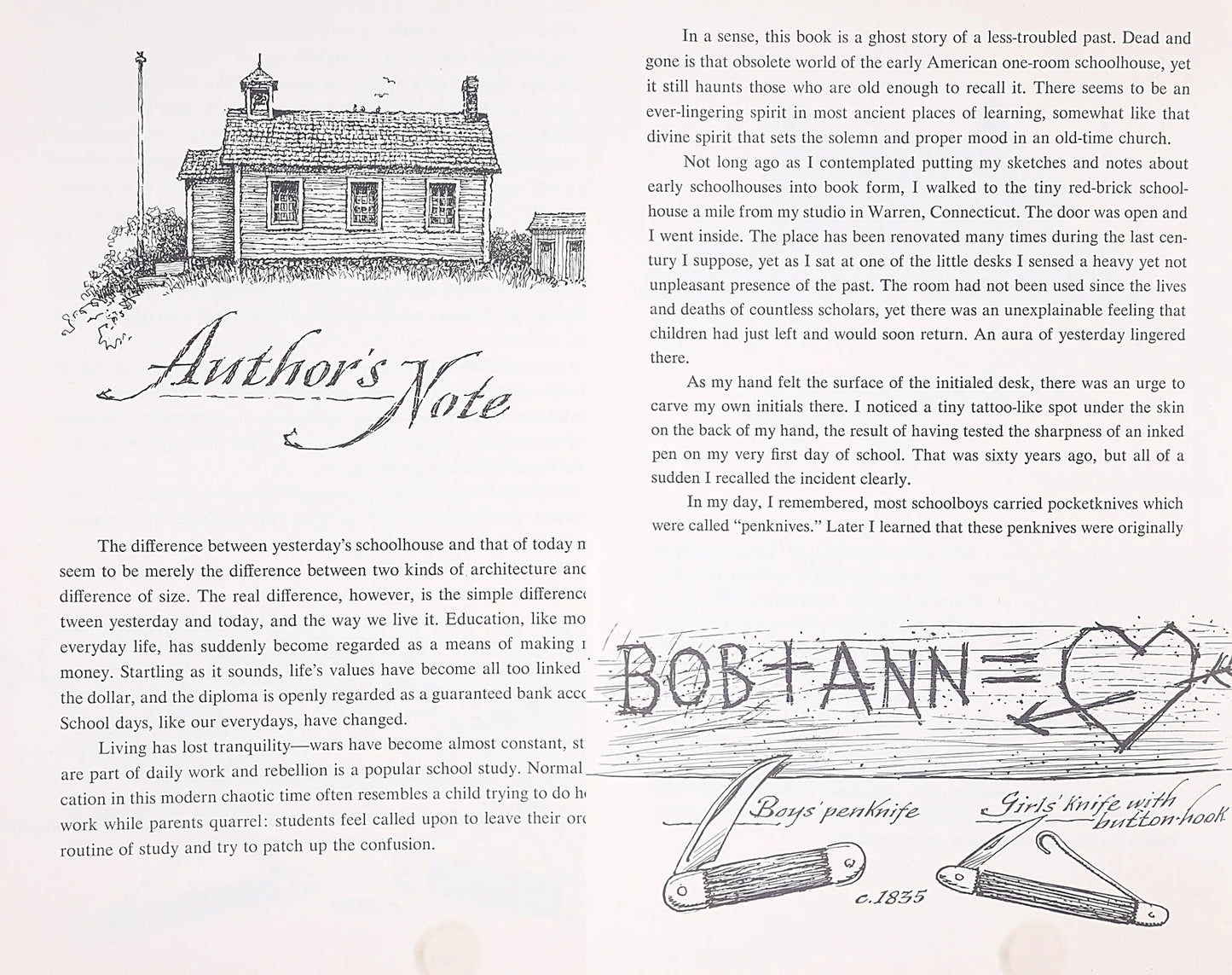 School Days Box Set: ABC Book of Early Americana and The Little Red Schoolhouse by Eric Sloane (1963 original)