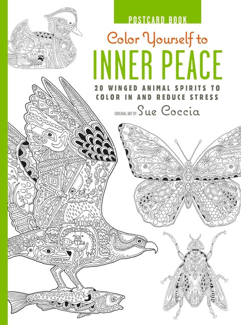 Color Yourself to Inner Peace Postcard Book: 20 Winged Animal Spirits to Color in and Reduce Stress
